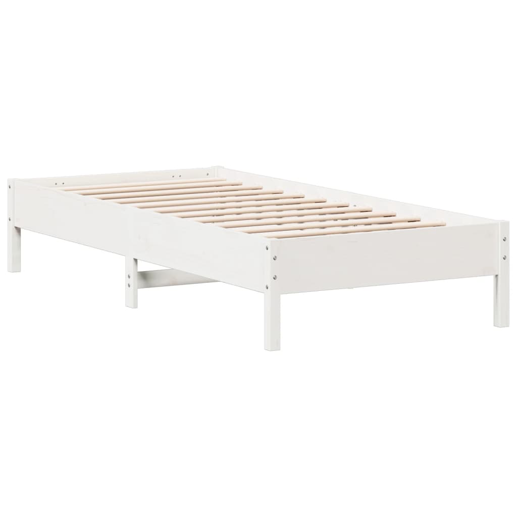 vidaXL Bed Frame without Mattress White 100x200 cm Solid Wood Pine