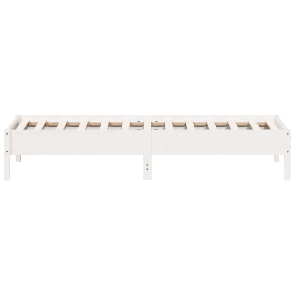 vidaXL Bed Frame without Mattress White 100x200 cm Solid Wood Pine