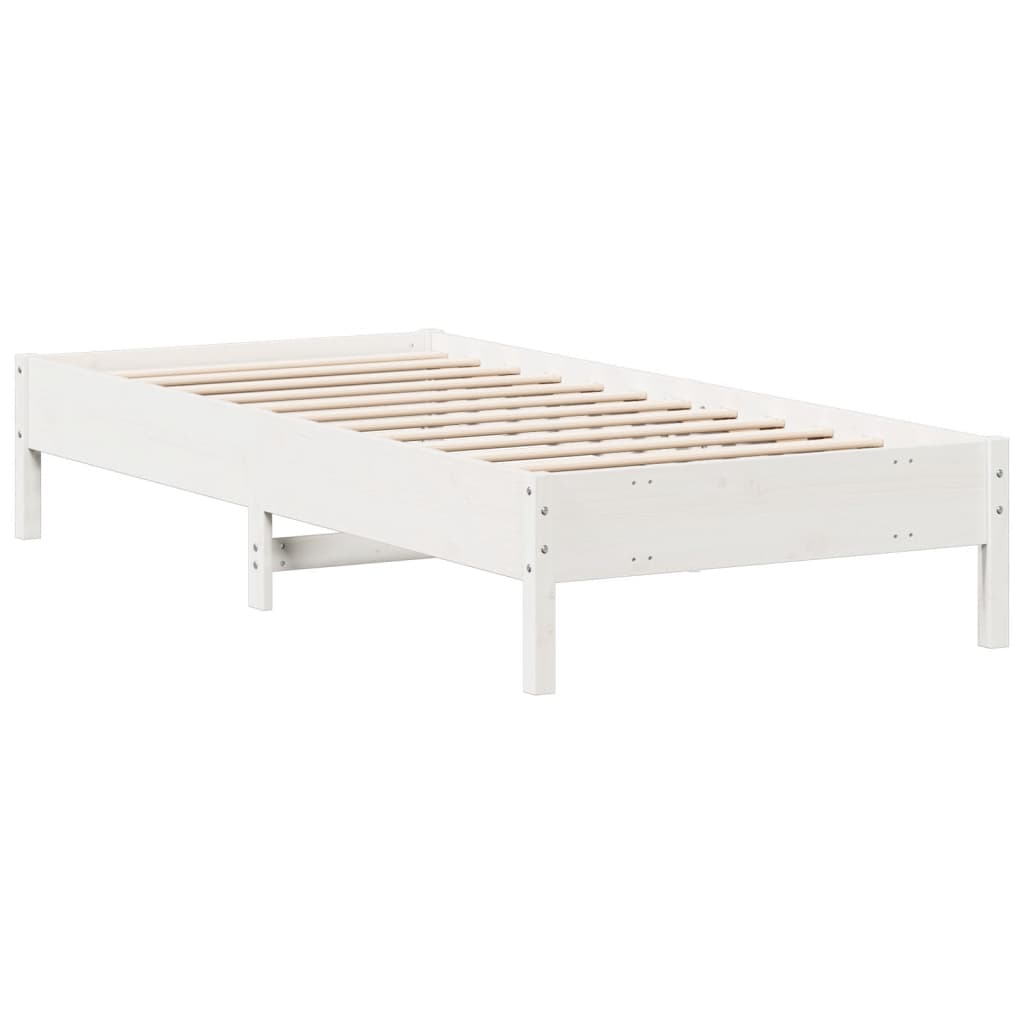 vidaXL Bed Frame without Mattress White 100x200 cm Solid Wood Pine