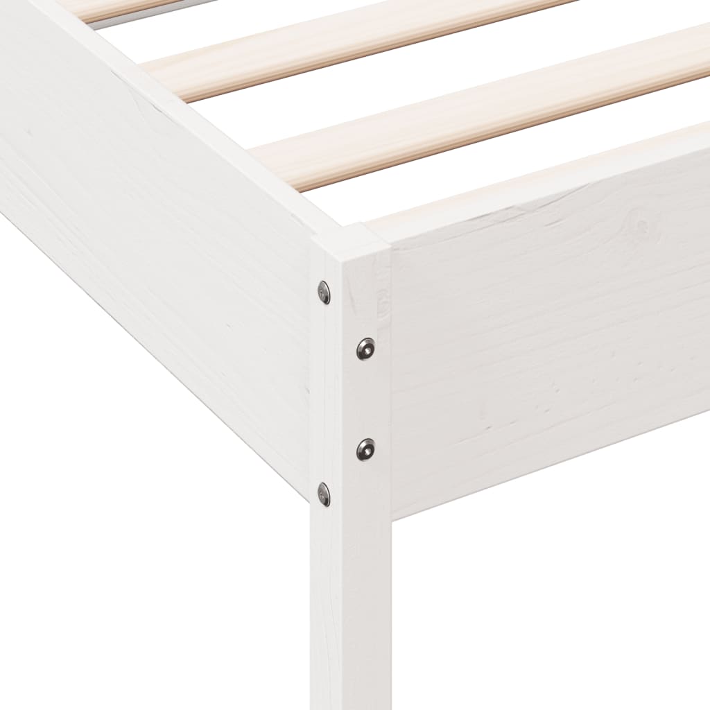 vidaXL Bed Frame without Mattress White 100x200 cm Solid Wood Pine