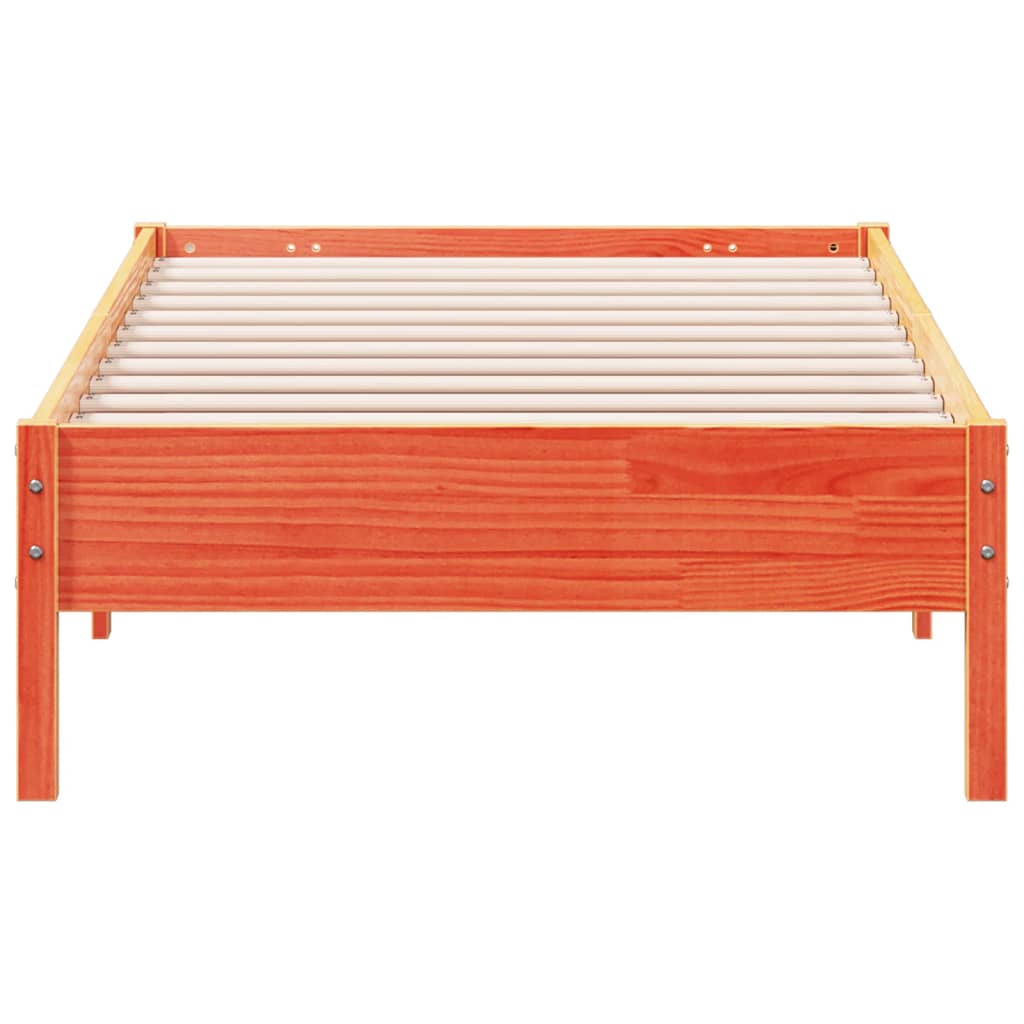 vidaXL Bed Frame without Mattress Wax Brown 90x200 cm Solid Wood Pine