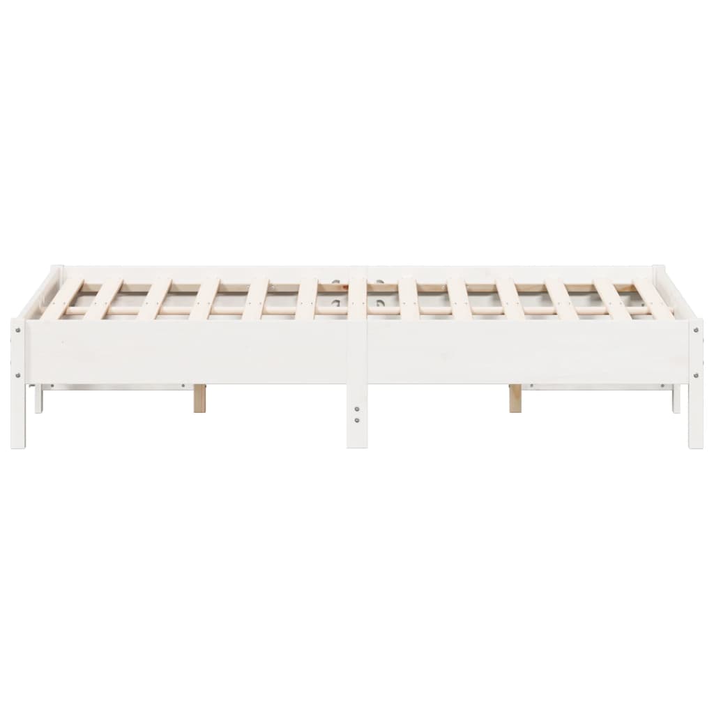 Bed Frame | White | Solid pine wood, Plywood | 140x190 cm | Modern