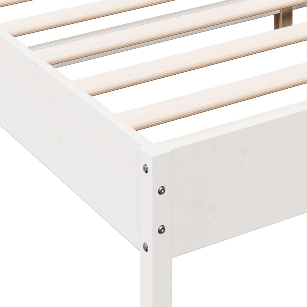 vidaXL Bed Frame without Mattress White 135x190 cm Double Solid Wood Pine