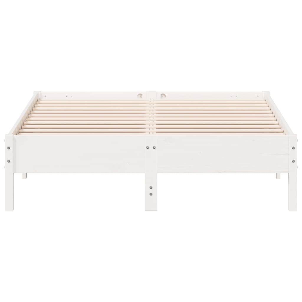 Bed Frame | White | Solid pine wood, Plywood slats | Small Double