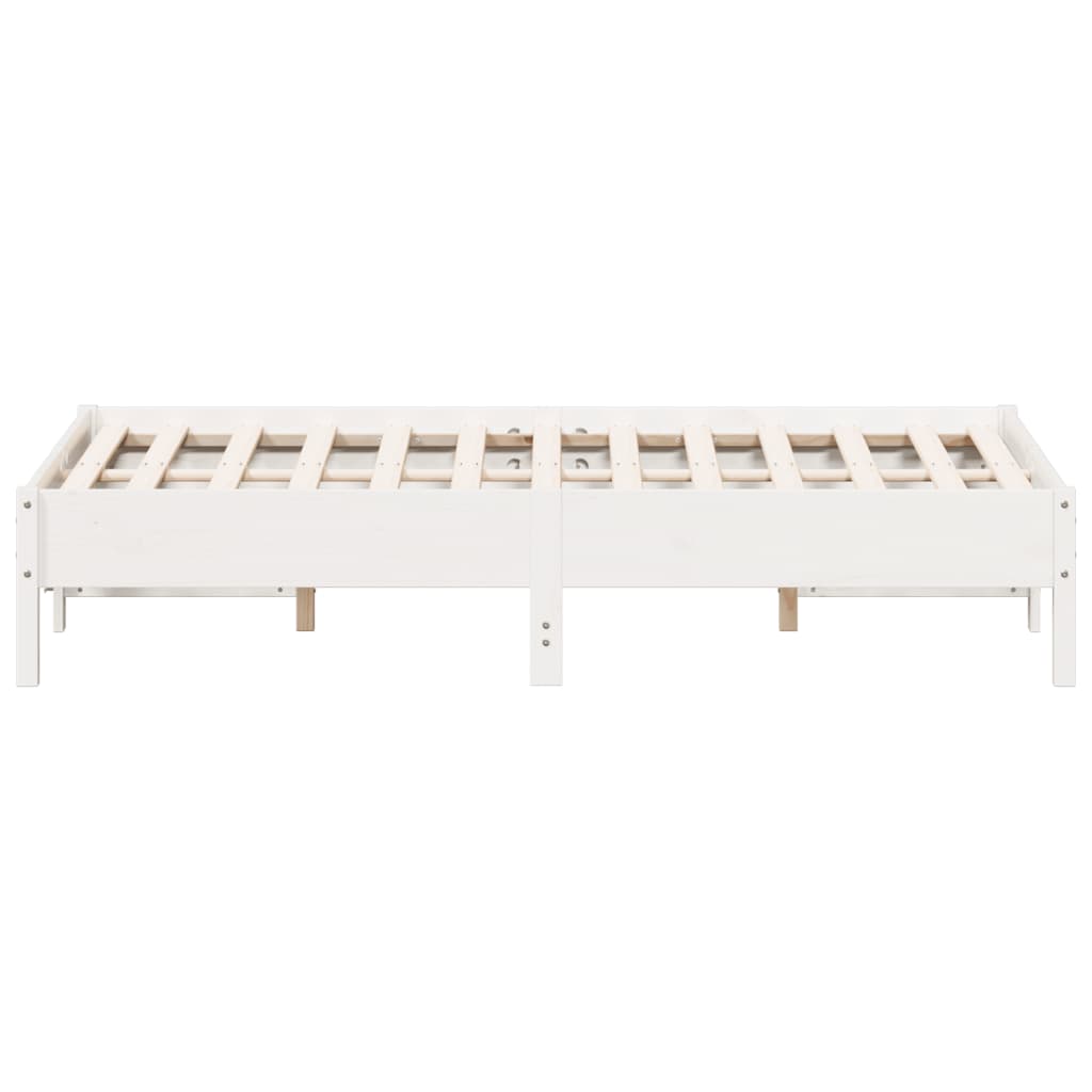 Bed Frame | White | Solid pine wood, Plywood slats | Small Double