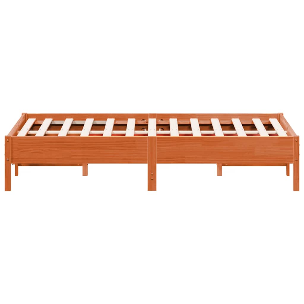 Bed Frame | Wax brown | Solid pine wood, Plywood | Small Double | Modern