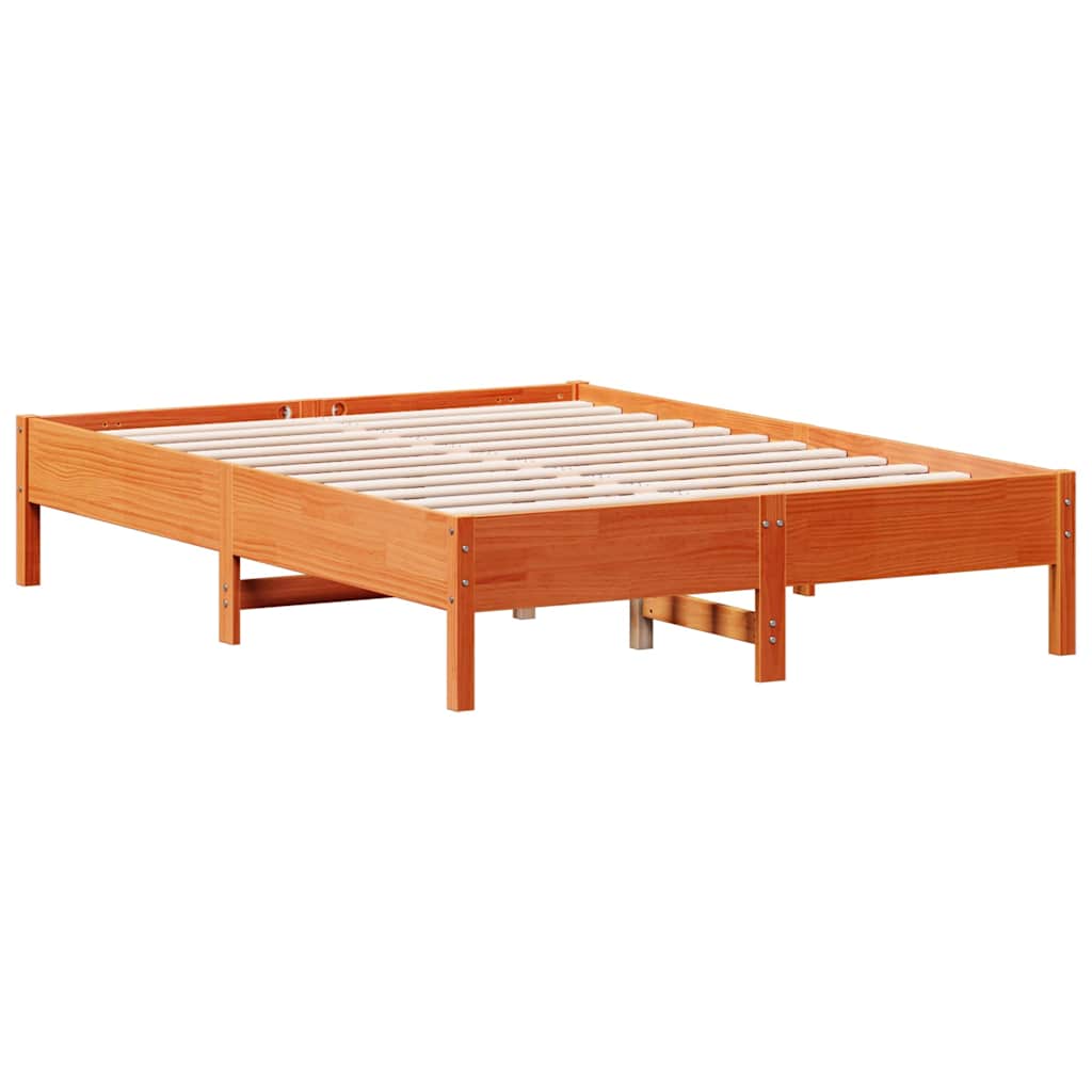 Bed Frame | Wax brown | Solid pine wood, Plywood | Small Double | Modern