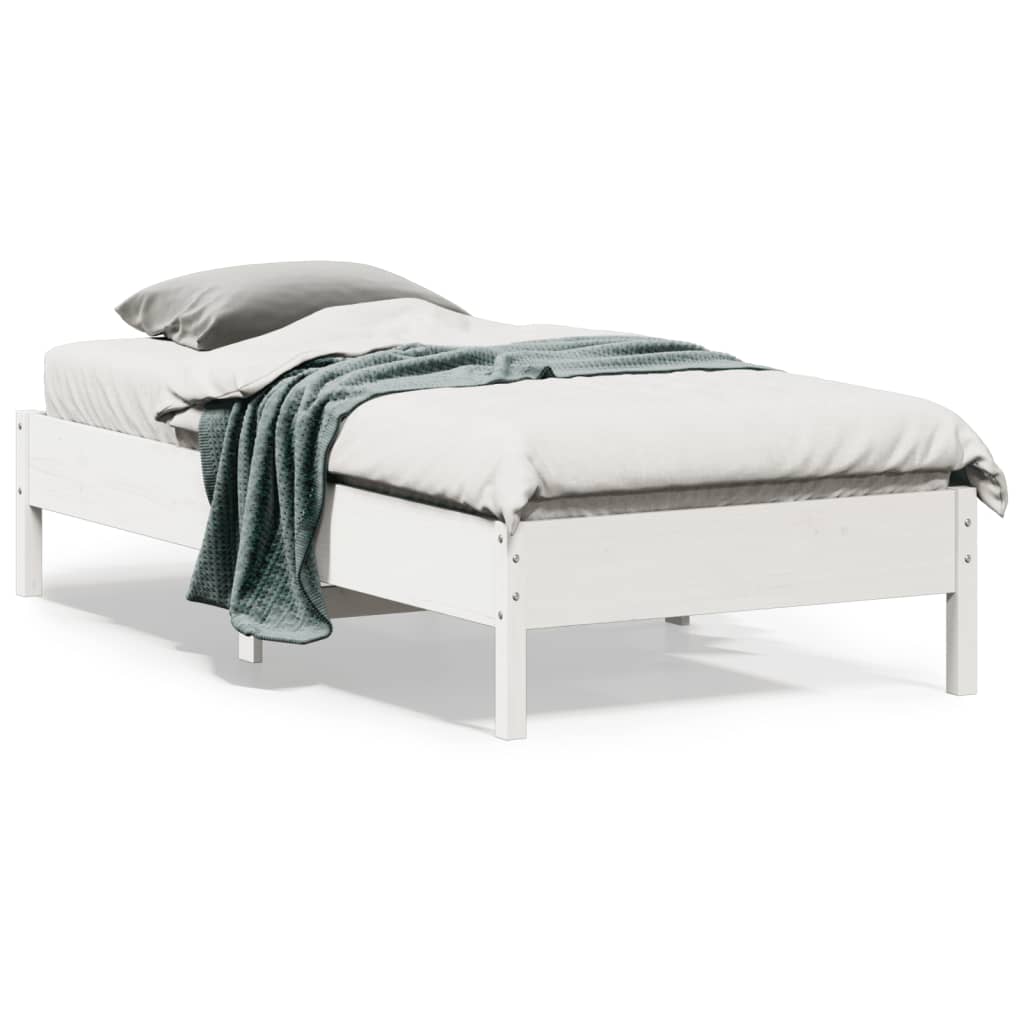 Bed Frame | White | Solid pine wood | Single | Modern | Bed Frame