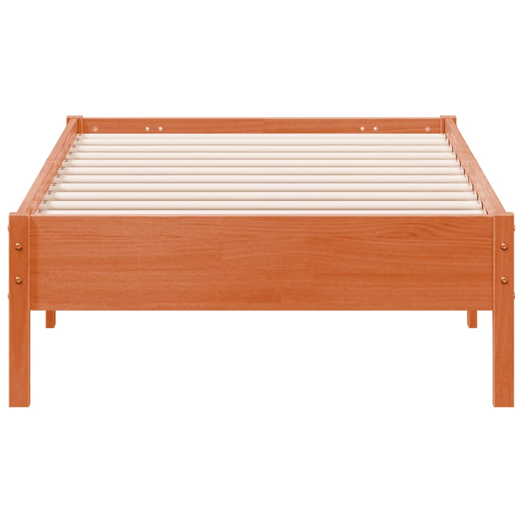 Bed Frame without Mattress Wax Brown 90x190 cm Single Solid Wood Pine