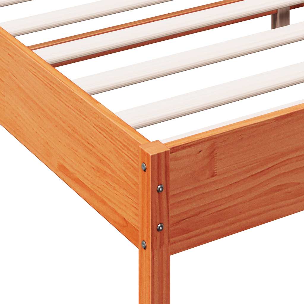 Bed Frame without Mattress Wax Brown 90x190 cm Single Solid Wood Pine