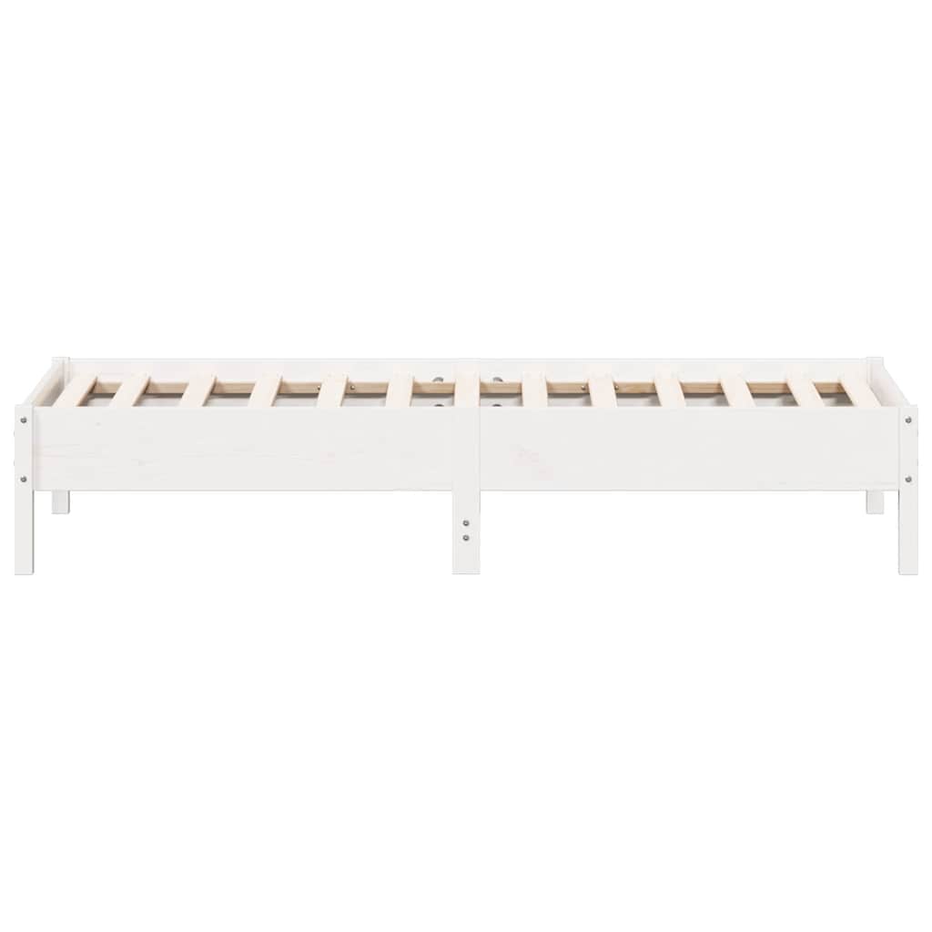 Bed Frame | White | Solid Pine Wood, Plywood | Small Single | Simple