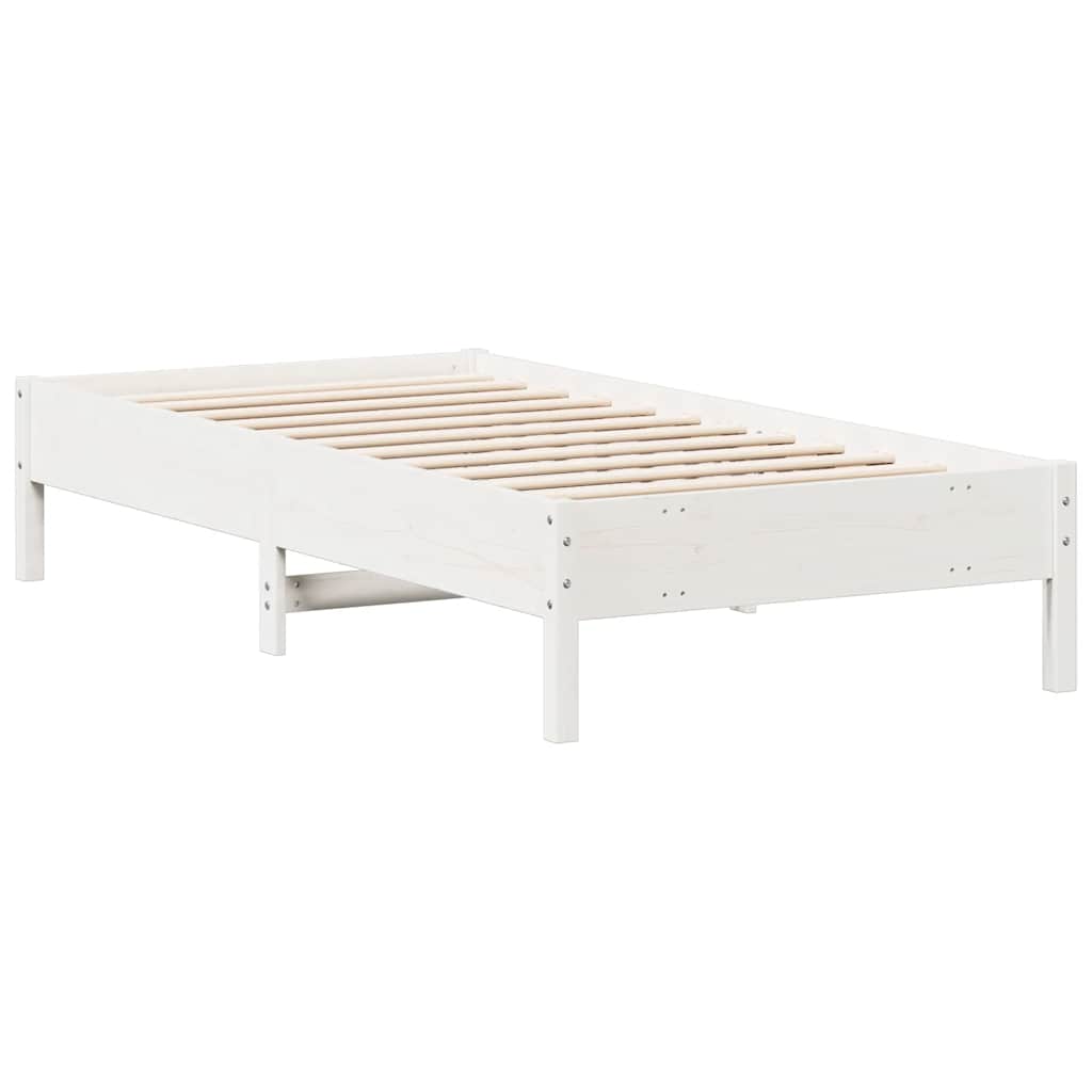 Bed Frame | White | Solid Pine Wood, Plywood | Small Single | Simple