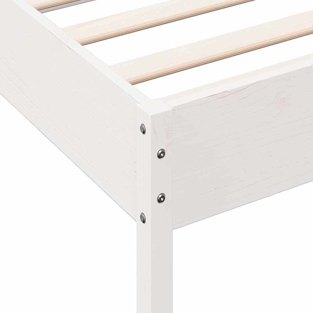 Bed Frame | White | Solid Pine Wood, Plywood | Small Single | Simple