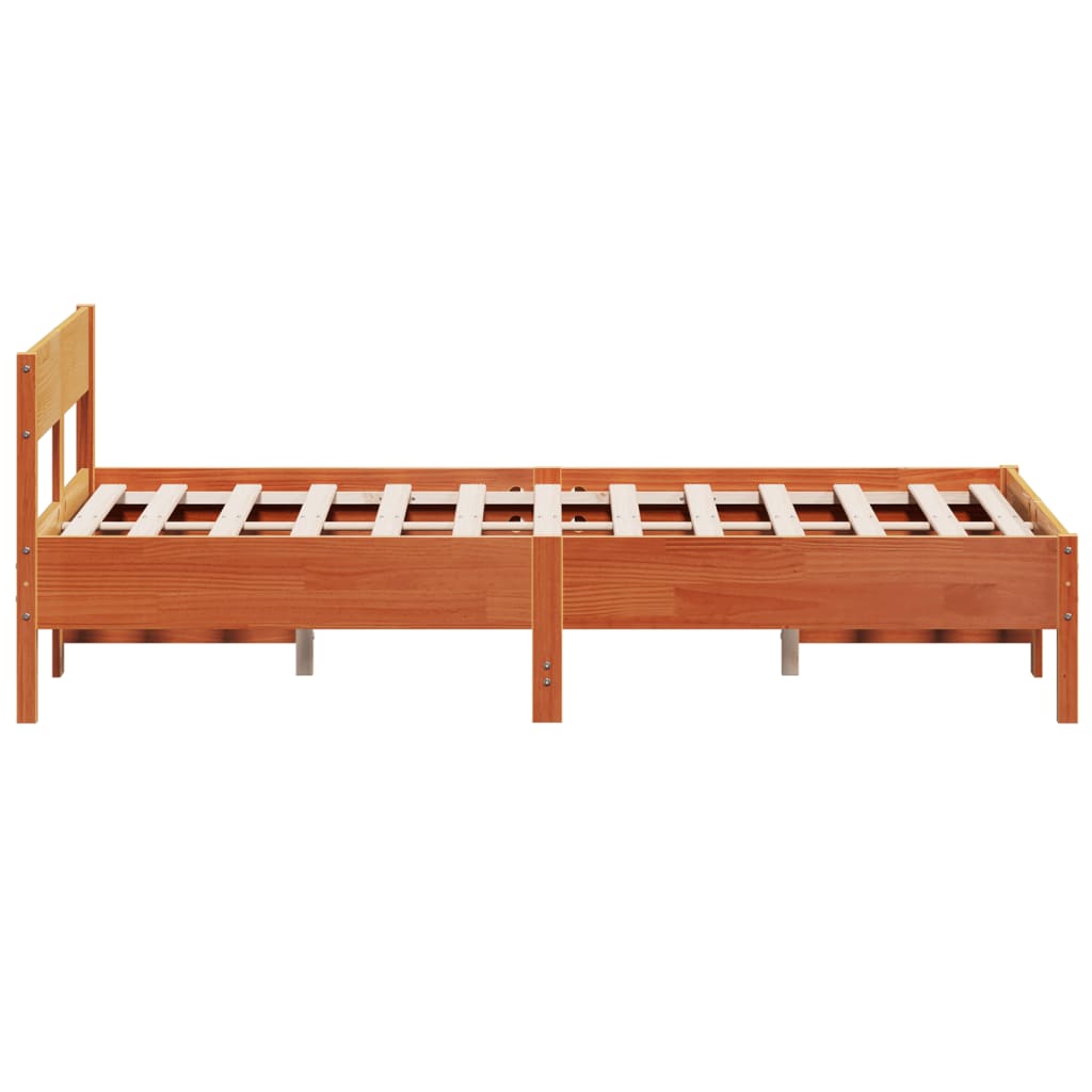 vidaXL Bed Frame without Mattress Wax Brown 150x200 cm King Size Solid Wood Pine