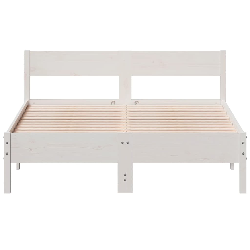 vidaXL Bed Frame without Mattress White 140x200 cm Solid Wood Pine