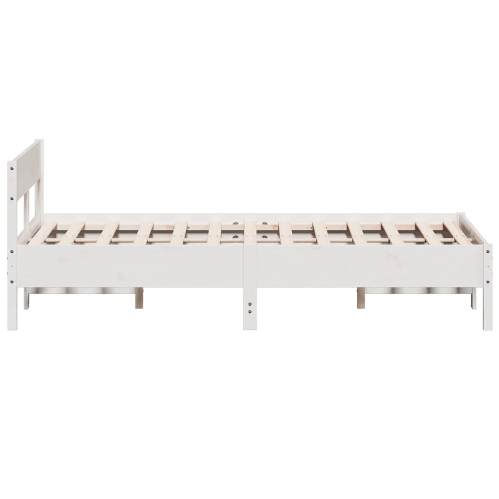 vidaXL Bed Frame without Mattress White 140x200 cm Solid Wood Pine