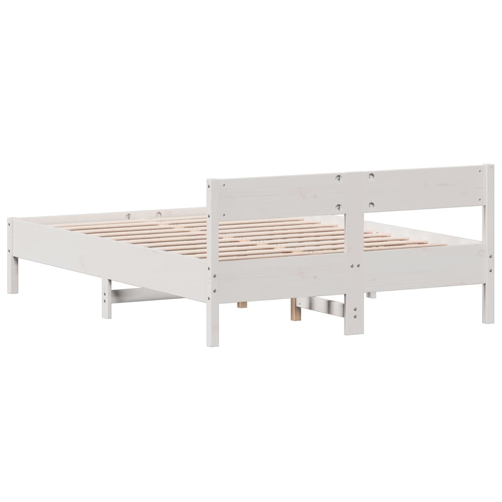 vidaXL Bed Frame without Mattress White 140x200 cm Solid Wood Pine