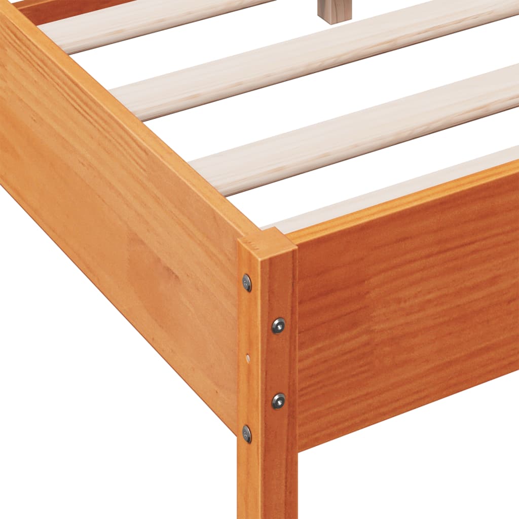 vidaXL Bed Frame without Mattress Wax Brown 140x200 cm Solid Wood Pine