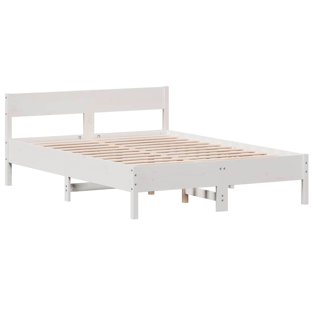 Bed Frame without Mattress White 120x200 cm Solid Wood Pine