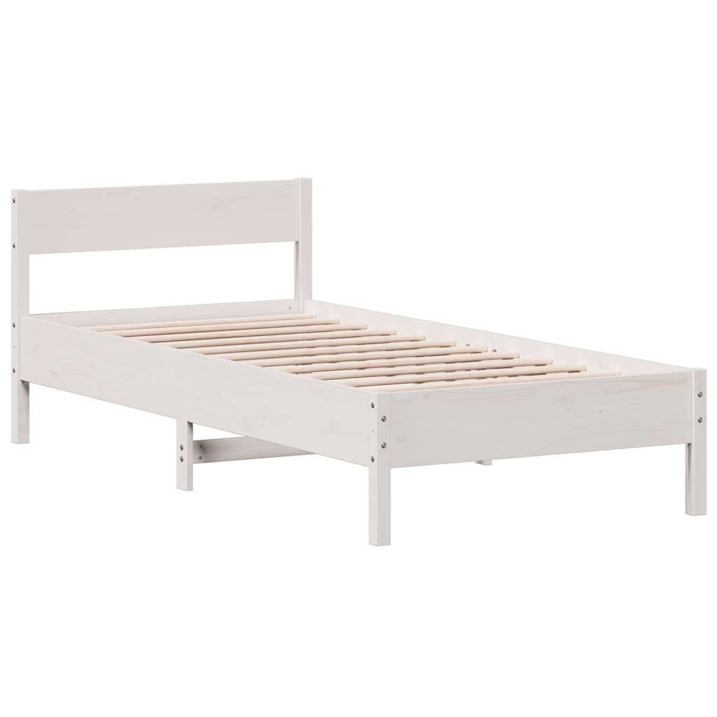 vidaXL Bed Frame without Mattress White 90x200 cm Solid Wood Pine