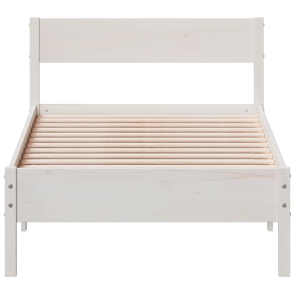 vidaXL Bed Frame without Mattress White 90x200 cm Solid Wood Pine