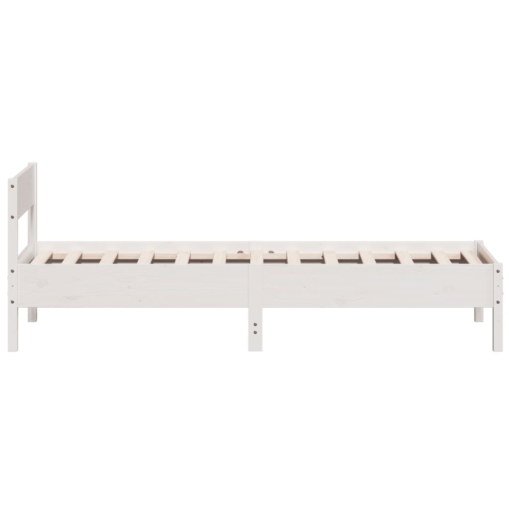 vidaXL Bed Frame without Mattress White 90x200 cm Solid Wood Pine