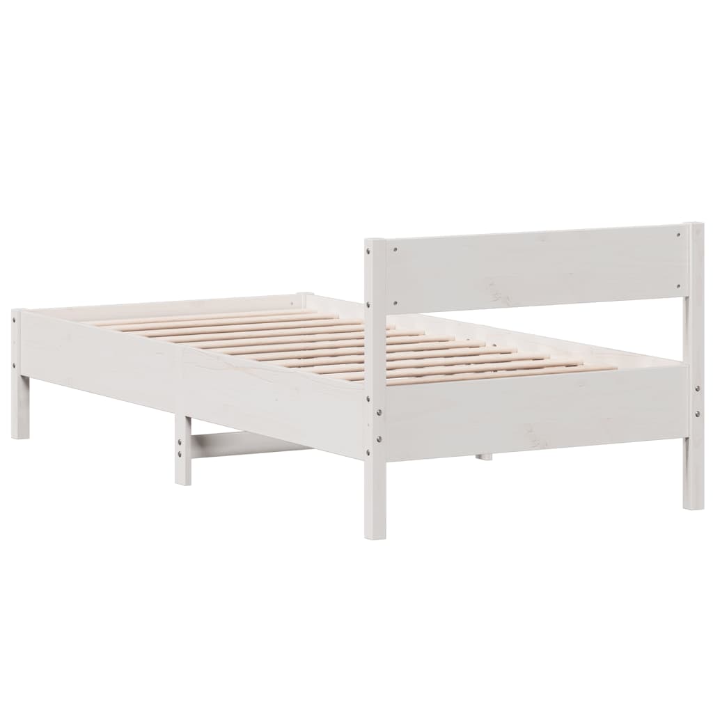 vidaXL Bed Frame without Mattress White 90x200 cm Solid Wood Pine