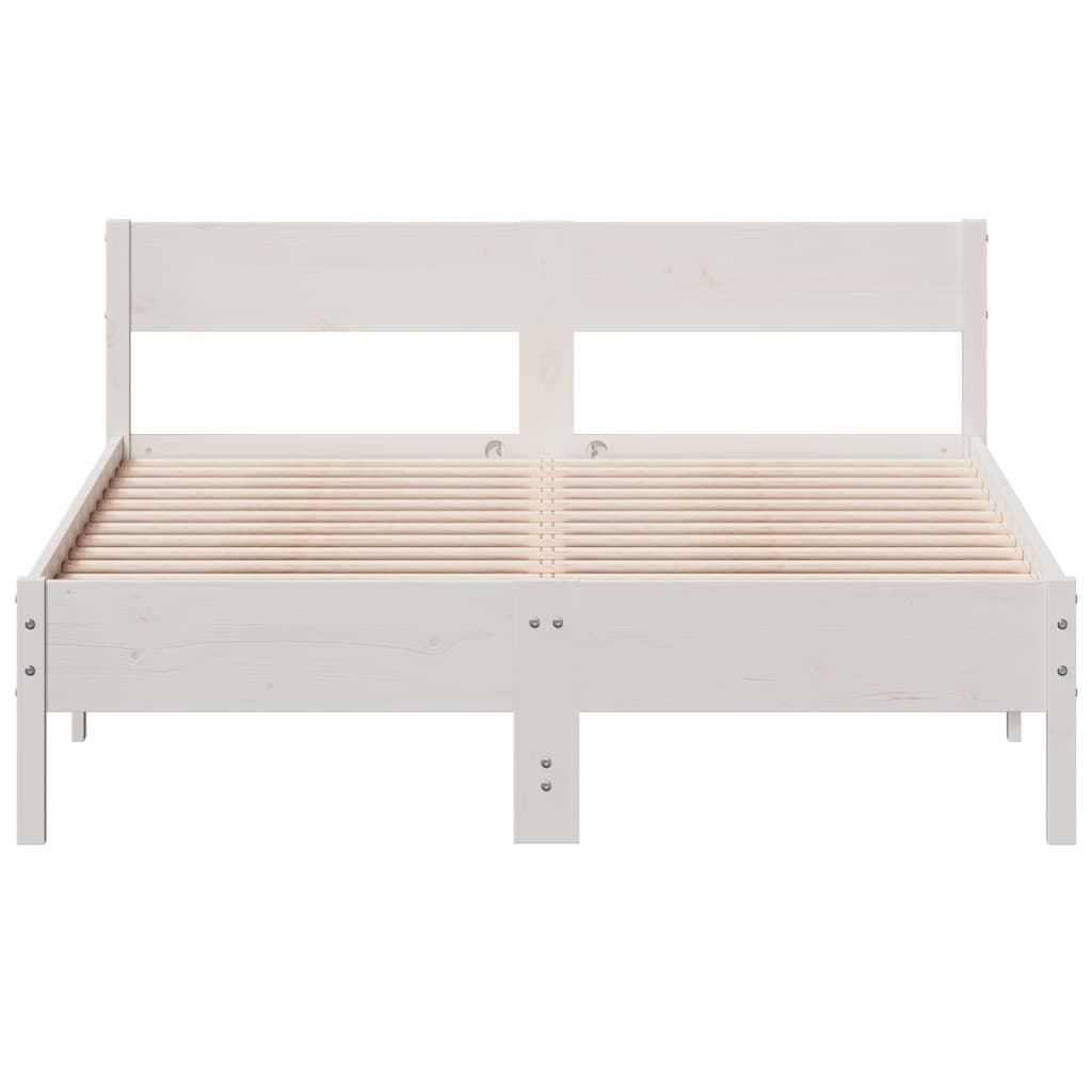 vidaXL Bed Frame without Mattress White 120x190 cm Small Double Solid Wood Pine