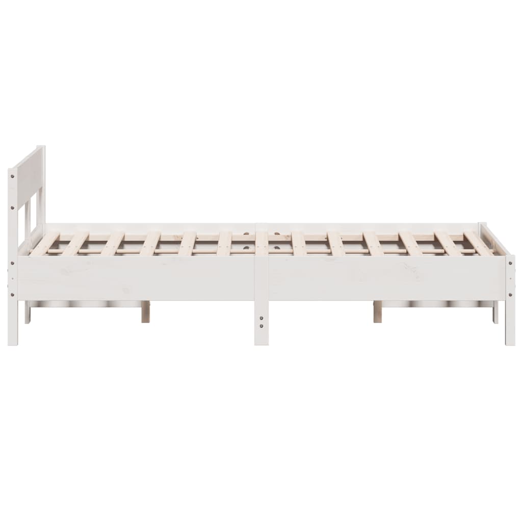 Bed Frame without Mattress White 120x190 cm Small Double Solid Wood Pine