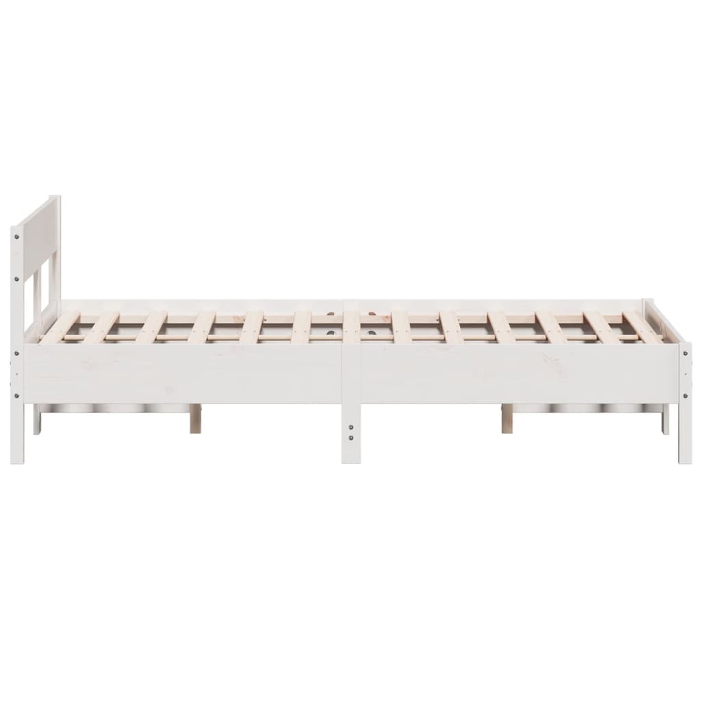 vidaXL Bed Frame without Mattress White 120x190 cm Small Double Solid Wood Pine