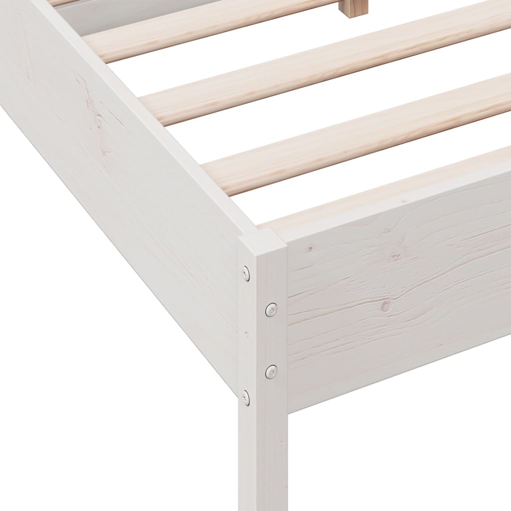 vidaXL Bed Frame without Mattress White 120x190 cm Small Double Solid Wood Pine