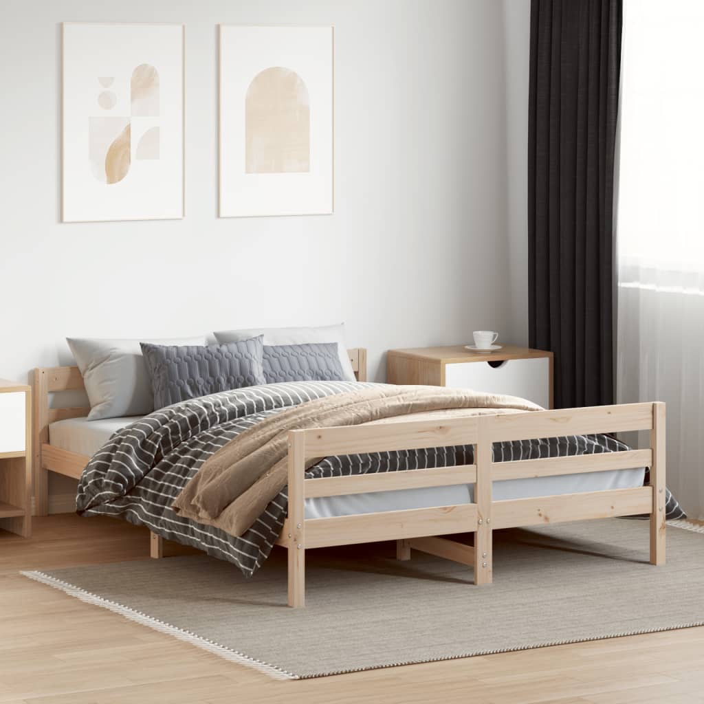 vidaXL Bed Frame without Mattress 140x200 cm Solid Wood Pine