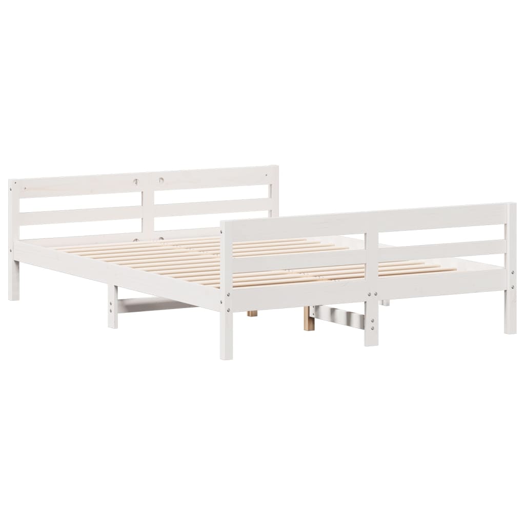 vidaXL Bed Frame without Mattress White 120x200 cm Solid Wood Pine