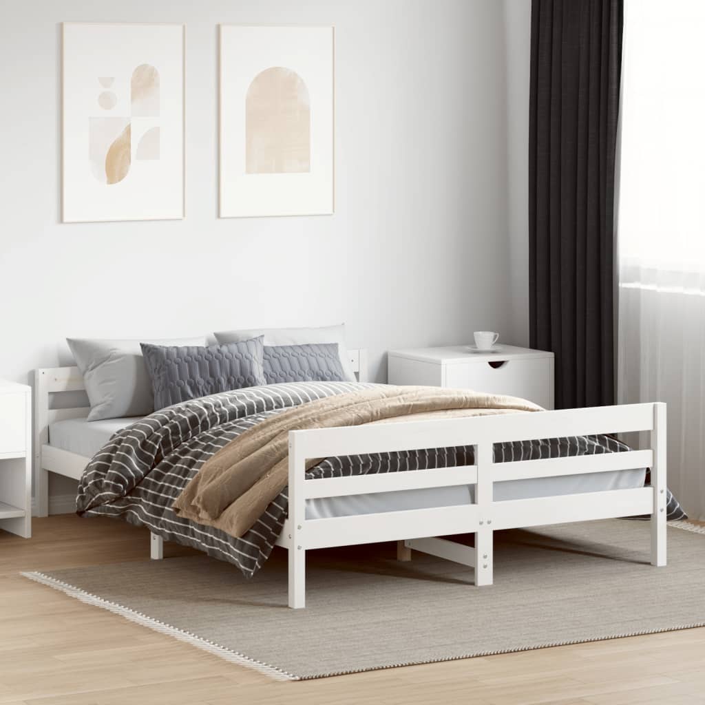 vidaXL Bed Frame without Mattress White 120x200 cm Solid Wood Pine