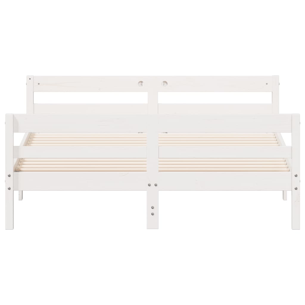 vidaXL Bed Frame without Mattress White 120x200 cm Solid Wood Pine