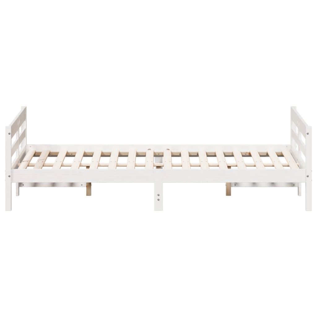 vidaXL Bed Frame without Mattress White 120x200 cm Solid Wood Pine