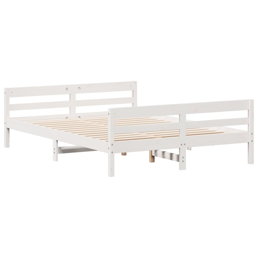 vidaXL Bed Frame without Mattress White 120x200 cm Solid Wood Pine