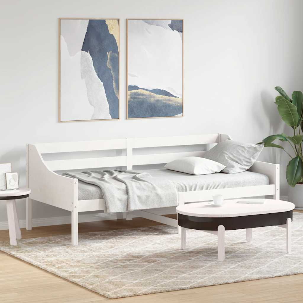 Day Bed without Mattress White 90x200 cm Solid Wood Pine