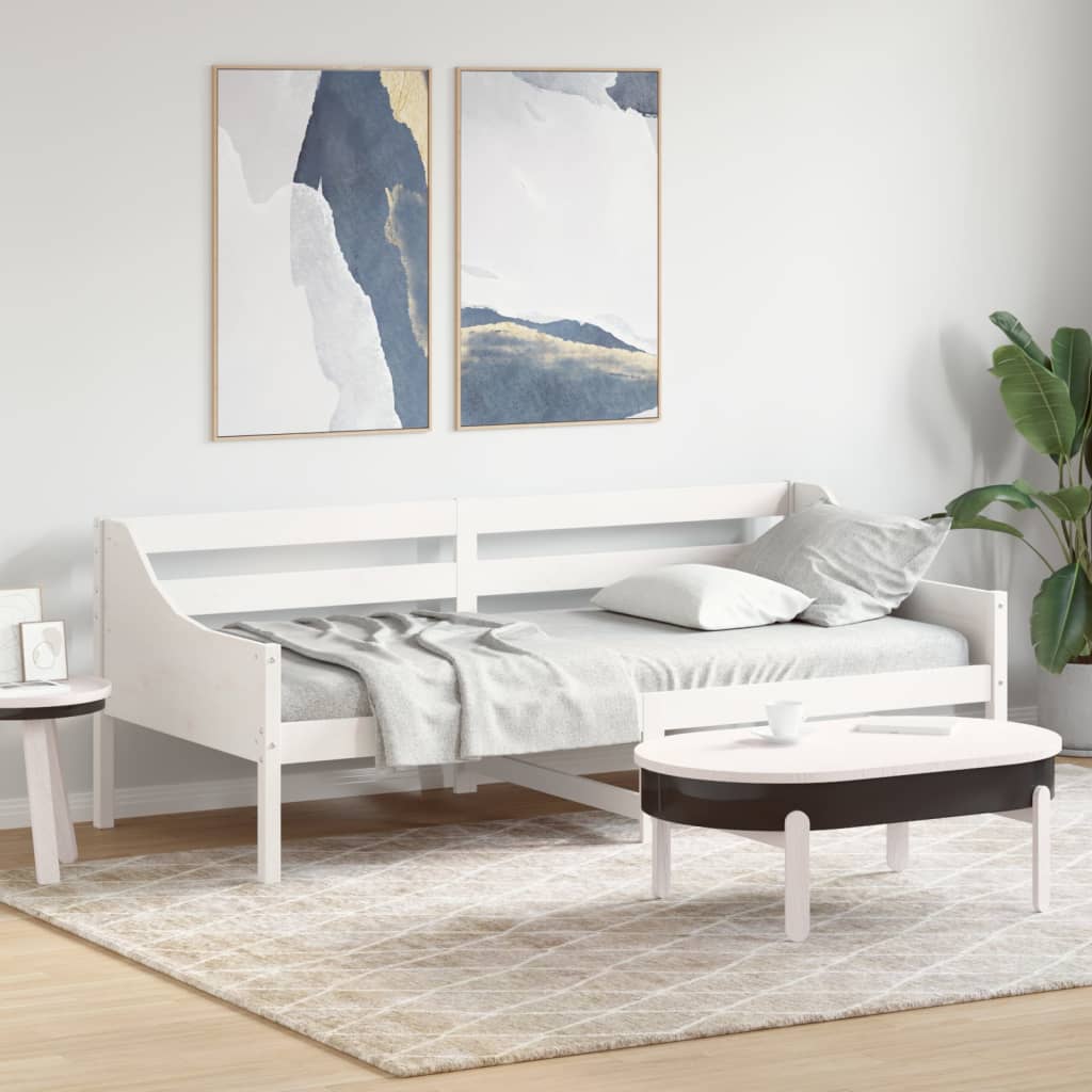 vidaXL Day Bed without Mattress White 100x200 cm Solid Wood Pine