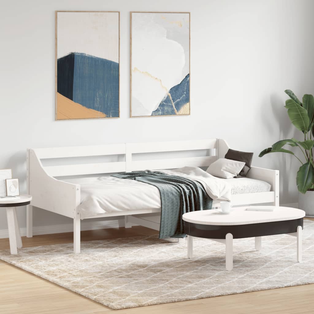 vidaXL Day Bed without Mattress White 90x190 cm Single Solid Wood Pine