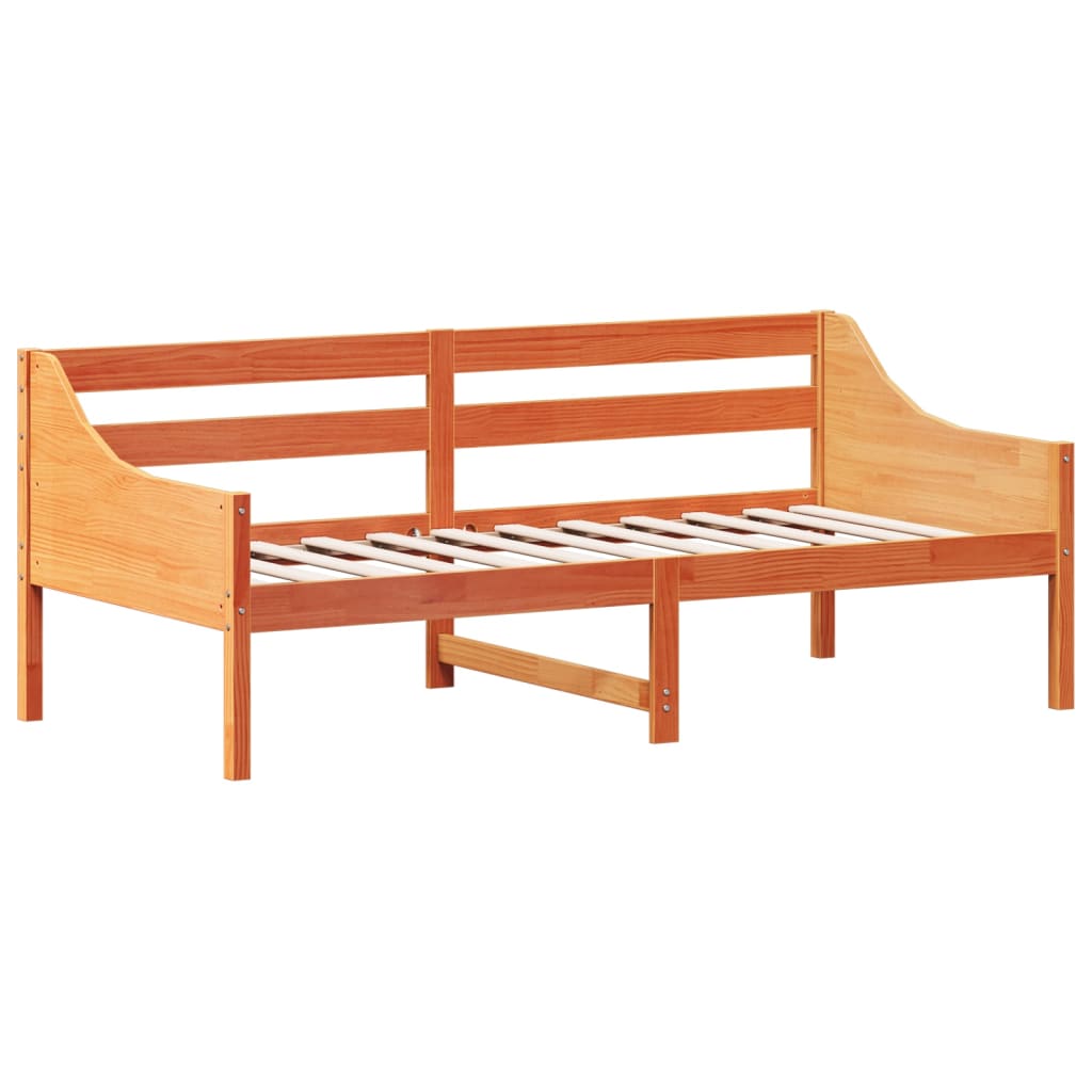 vidaXL Day Bed without Mattress Wax Brown 90x190 cm Single Solid Wood Pine