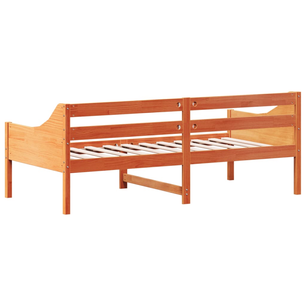 vidaXL Day Bed without Mattress Wax Brown 90x190 cm Single Solid Wood Pine