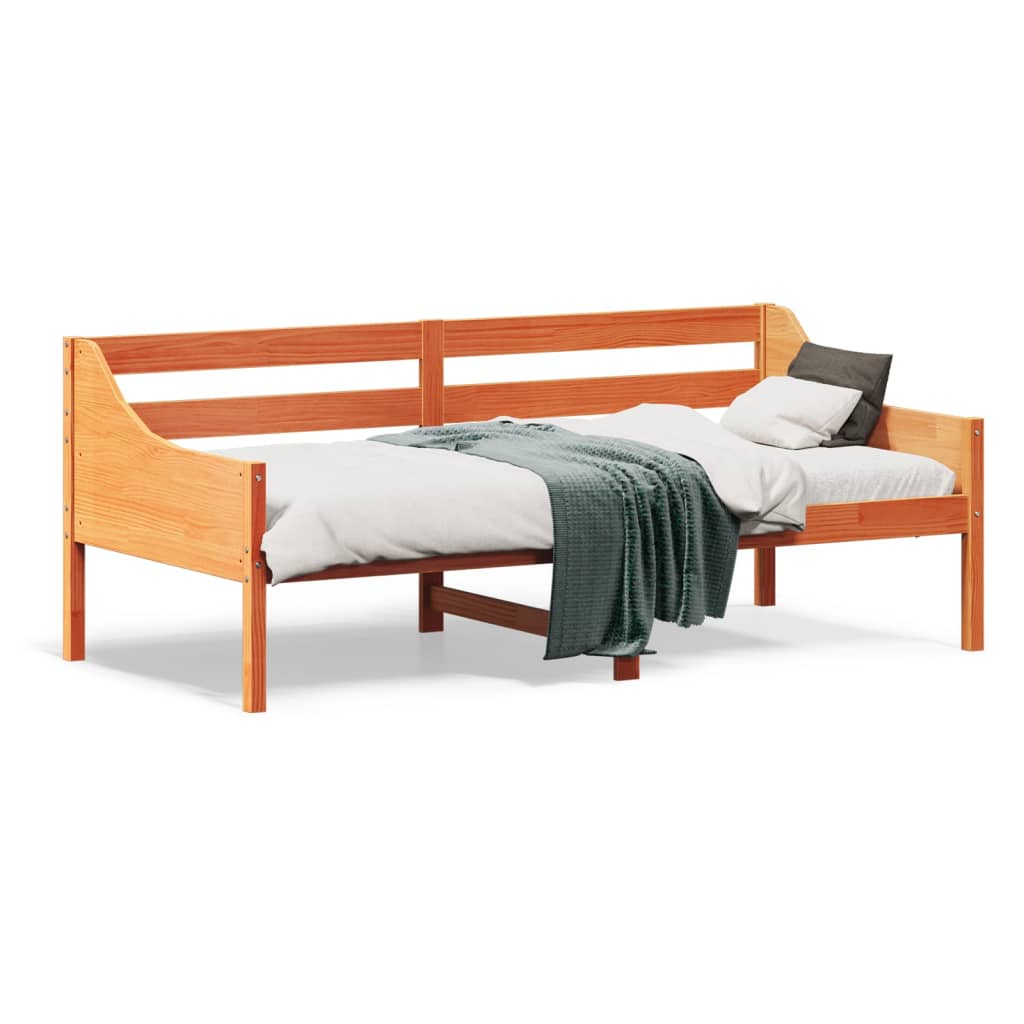 vidaXL Day Bed without Mattress Wax Brown 90x190 cm Single Solid Wood Pine