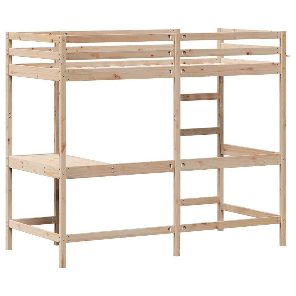Loft Bed without Mattress 90x190 cm Single Solid Wood Pine