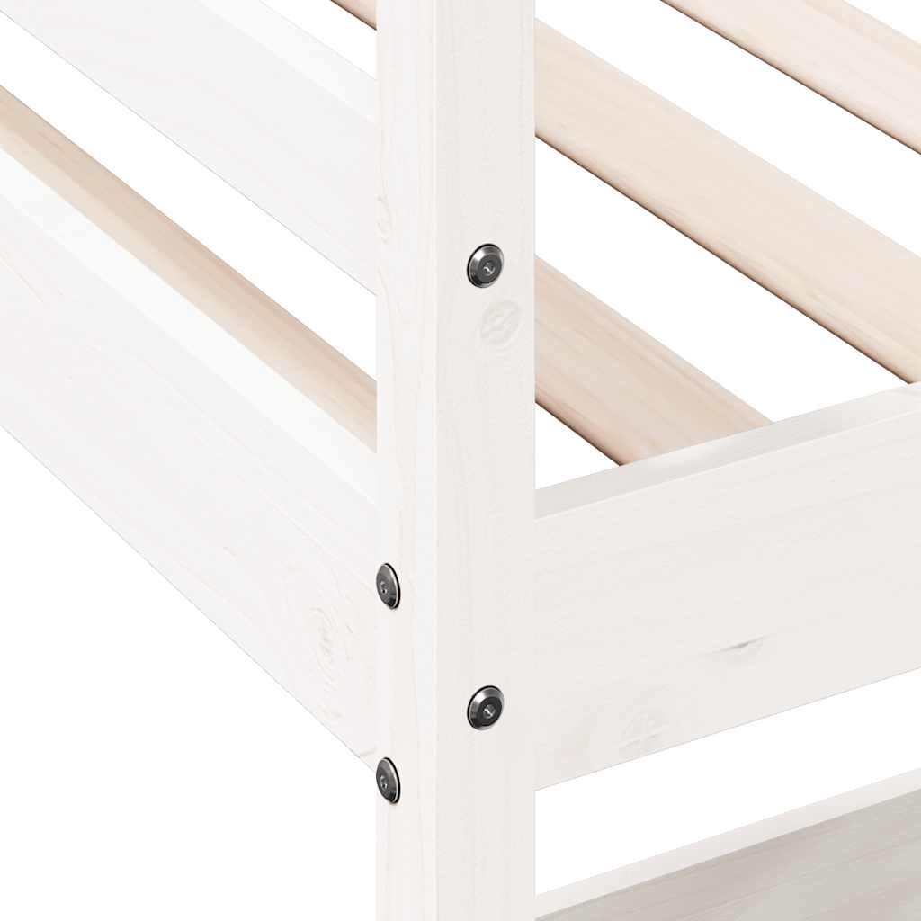 Loft Bed without Mattress White 90x190 cm Single Solid Wood Pine