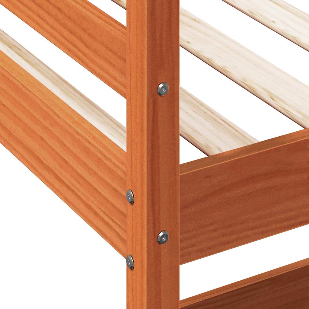 Loft Bed without Mattress Wax Brown 90x190 cm Single Solid Wood Pine