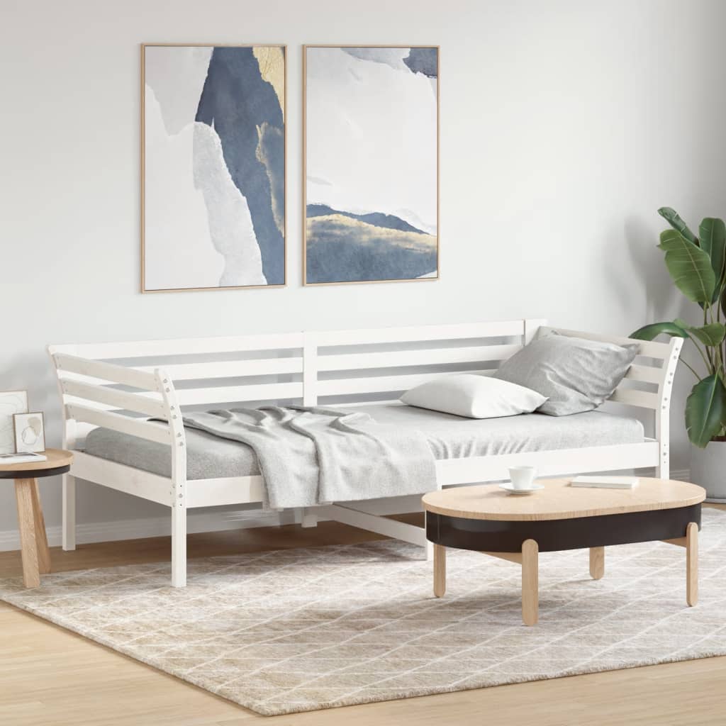 vidaXL Day Bed without Mattress White 100x200 cm Solid Wood Pine