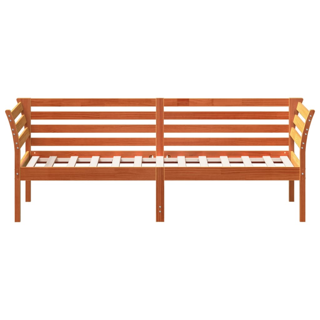 Day Bed without Mattress Wax Brown 90x190 cm Single Solid Wood Pine