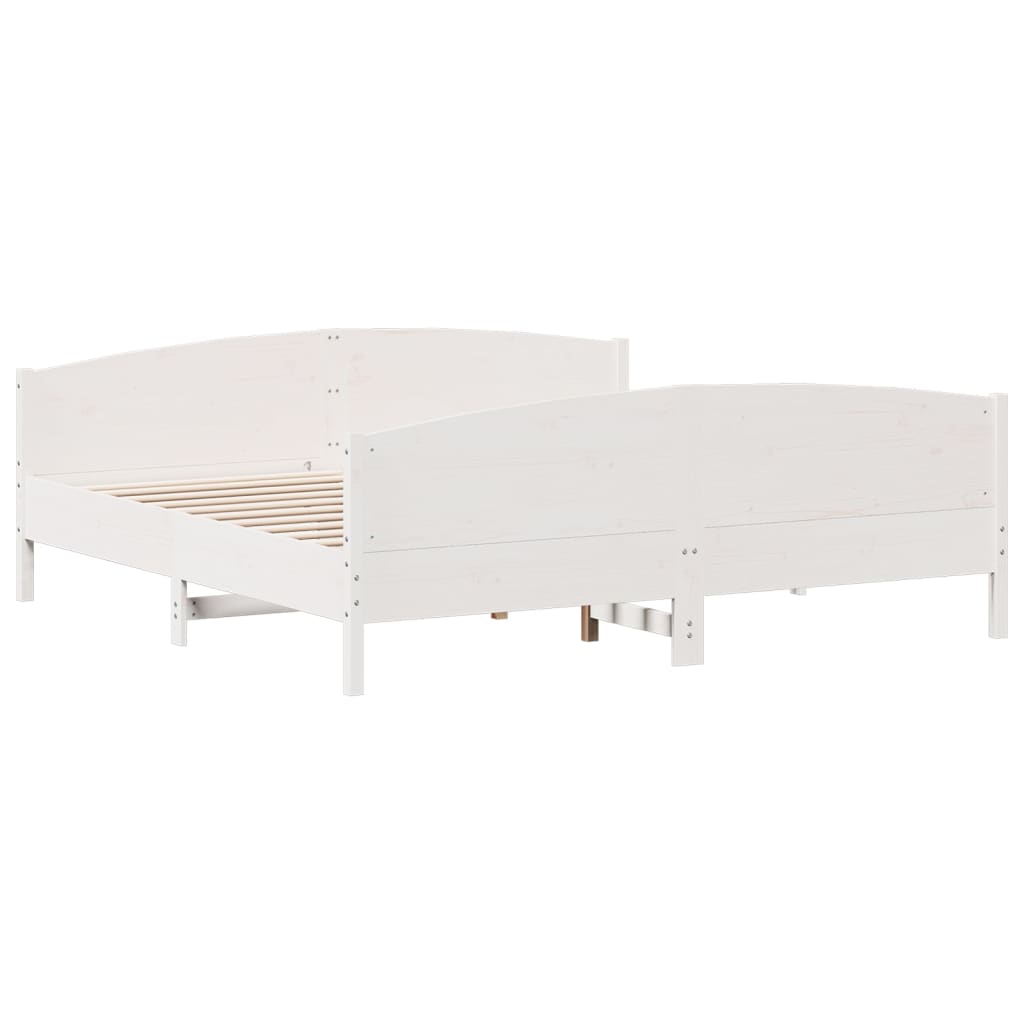 vidaXL Bed Frame without Mattress White 200x200 cm Solid Wood Pine