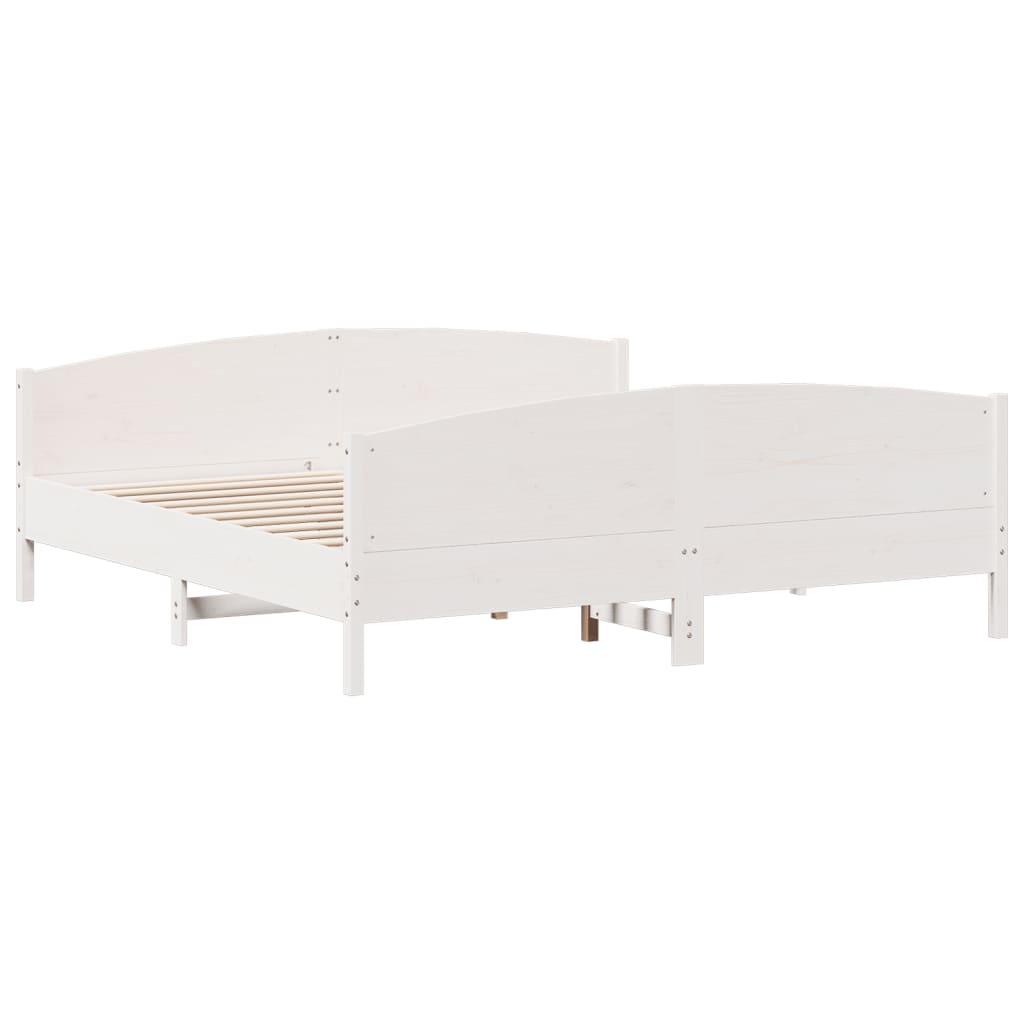 vidaXL Bed Frame without Mattress White 200x200 cm Solid Wood Pine